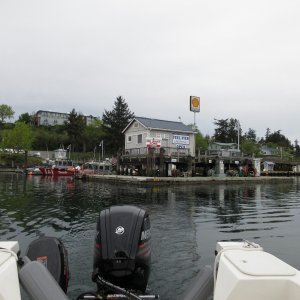 Topping off the tanks at the fuel dock