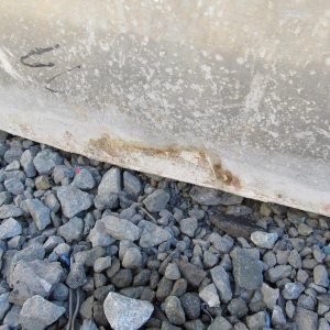 Actual area that was leaking.  The other side was close.  What lay underneath was unknown until the tank was removed.