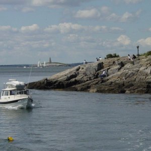 Passing the tip of Bailey Island