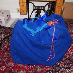 I made a bag for the bike to keep all the parts together and, hopefully, make it easier to get on and off the boat.