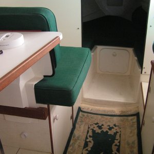 Extended position (~6" into aisle)