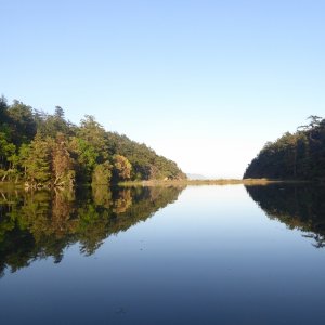 Mud Bay at high tide, looking towards Snoring Bay