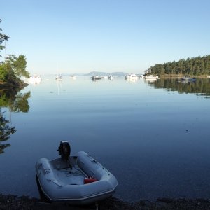 Back at Shallow Bay Sunday morning after my sunrise hike - Now back to the boat to sleep in!
