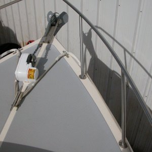New 4" bow chocks shown with 1/2" braid dock line with added  shaffing gear