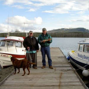 Jody and Jay with Annie and another fish caught off the Eagle Bay Dock