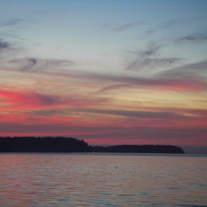 Sunset over Sequim Bay from the park dock. (Every body has to have a sunset, right?)