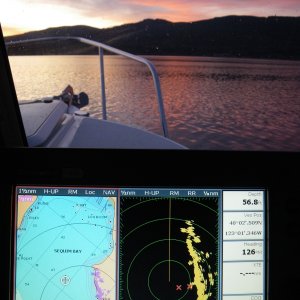 Sequim Bay sunrise, and the MFD light level balanced too.