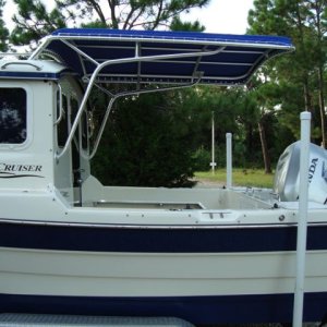 Custom Cantilevered Sunbrella Canvas Rack; great for fishing