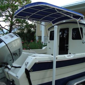 Custom Cantilevered Sunbrella Canvas Rack; great for fishing