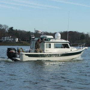 JB in the cockpit on Cumberland River cruise