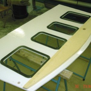June 2005:  Setting the window frames.