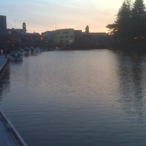 Petaluma turning basin in the evening