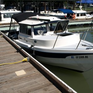 Steve's Tee-ten, a C-Dory 19 at the dock in Rio Vista.
