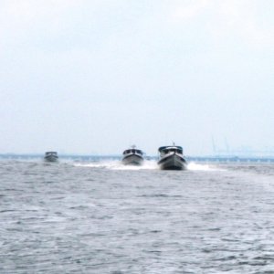 Underway the 1st day with Monitor Merrimac Bridge Tunnel behind