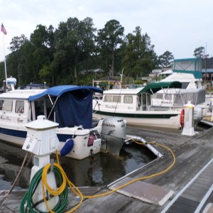 Boats tied up at River Rest Marina