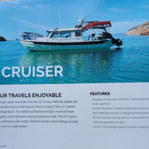 Sierra down in the Sea of Cortez last year, Dana\'s photo she submitted was selected for the new C-dory brochure