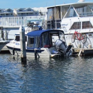 Will-C in a transcient slip for a week amongst the live aboard Key West navy.