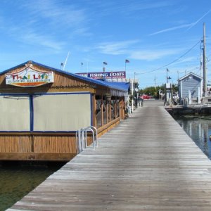 Thai Restaurant will cook your catch. Just at the end of our pier that our dock fingers are connected too.