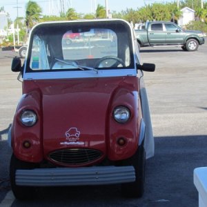 All kinds of these weird looking electric cars all over Key West