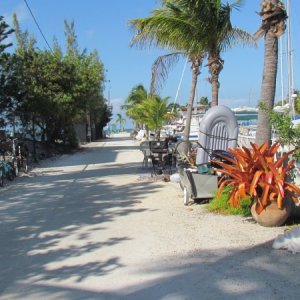 The walk out to the beach area at Black Fin Resort in Marathon