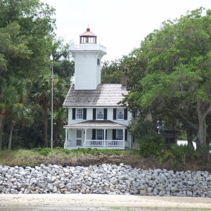 Hague Point Lighthouse, on north end of Dafuskie, Isl ('da first key' after leaving GA),   Across from Hilton Head, Isl, SC