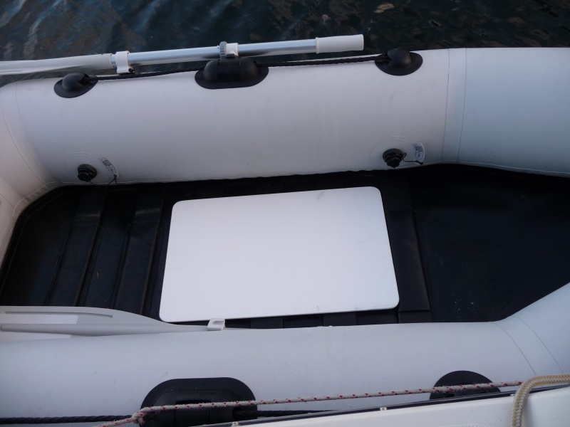 1. I put this 1/4" sheet of plastic down to protect the bottom of the boat while the generator is running and give a more stable base for the 1000 watt Honda Generator to sit on and also protect the bottom of the boat.