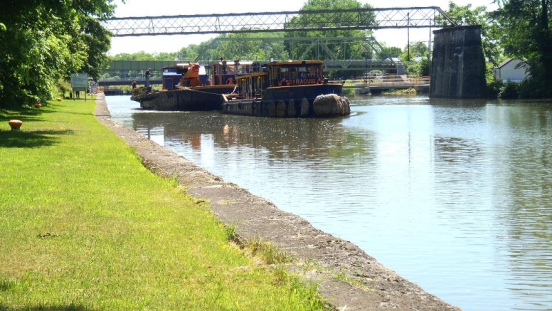 23.) The famous Syracuse tug pulling the barge with the tree trimming crew.