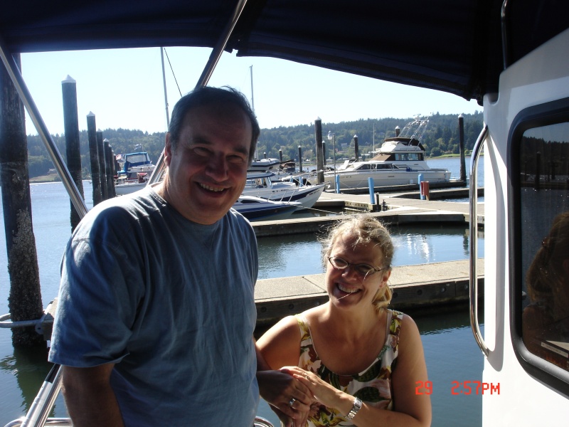 29 Aug 2007 Poulsbo
    Bill and Patti
Owners of the good looking Ranger 25, blue with yellow accent stripe