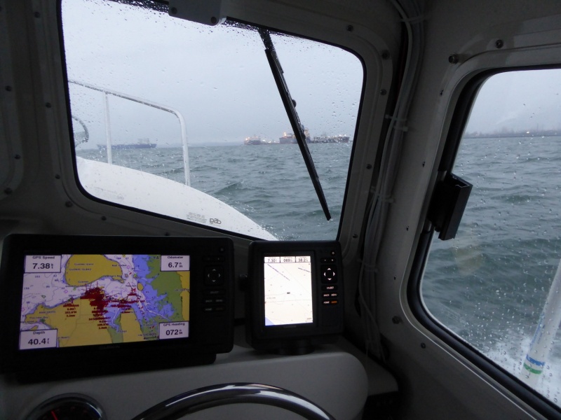 A little lumpy on the way back, but not bad for a C-dory. And this time the newly installed Wallas 1300 is keeping me warm and dry.