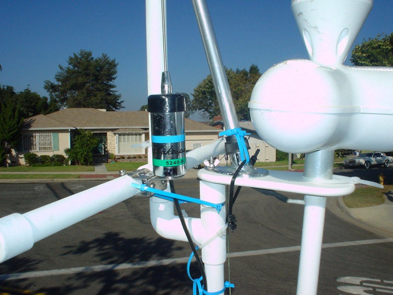 Above dome, VHF & GPS antenna, reflector & light pole