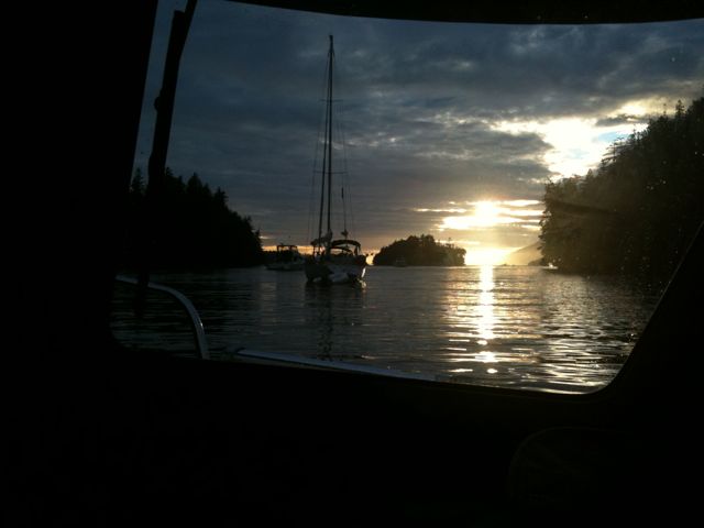 anchored in Effingham Bay, Barkley Sound