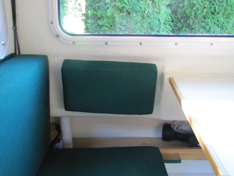 Another view of cushion we had made; velcroed to side of boat