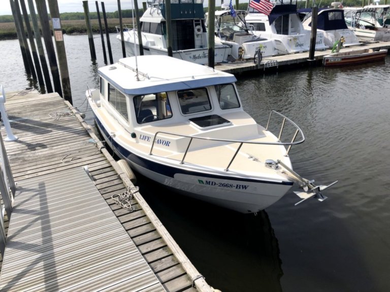 at dock, shows top deck