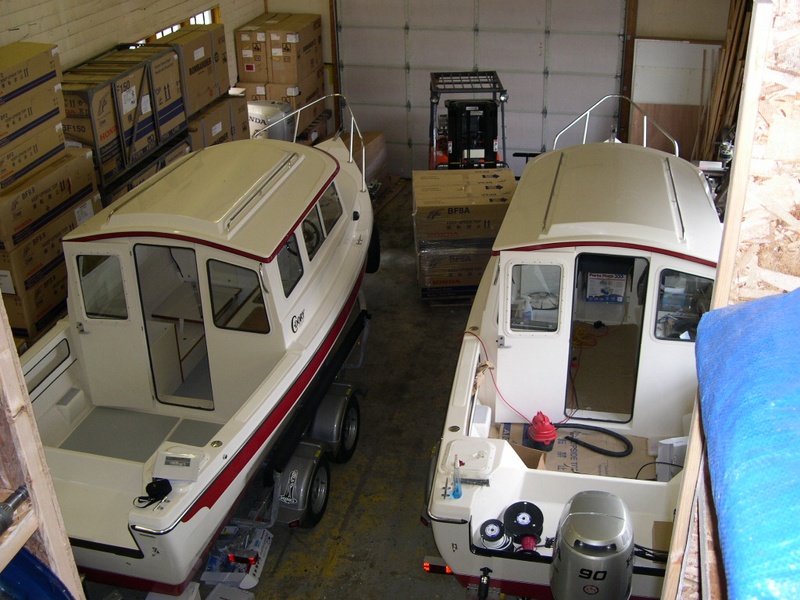 At EQ Marine, "Sea Shift" and "Da Nag" being outfitted.  ("Sea Shift" on the left, "Da Nag" on the right.)