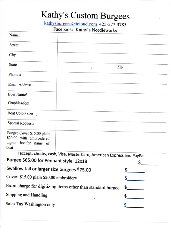 Burgee Order Form
