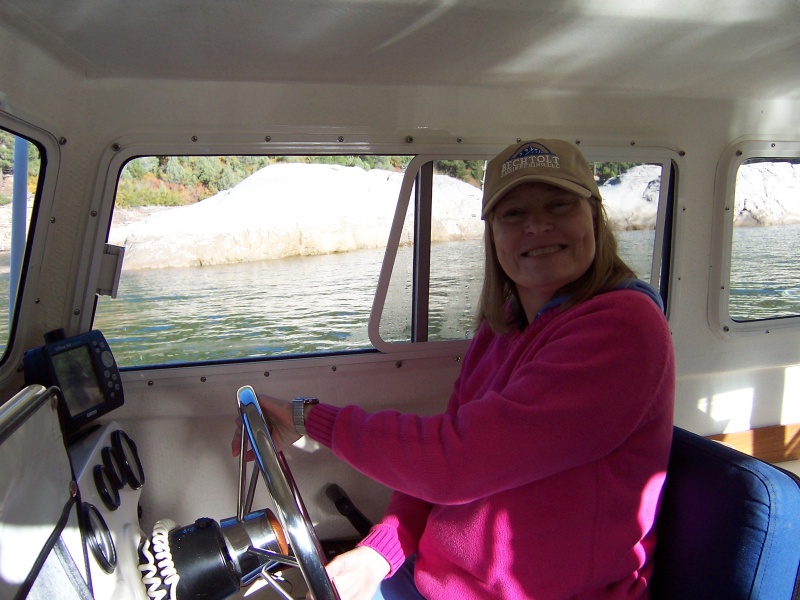 C-Swell underway with Sue at the helm.