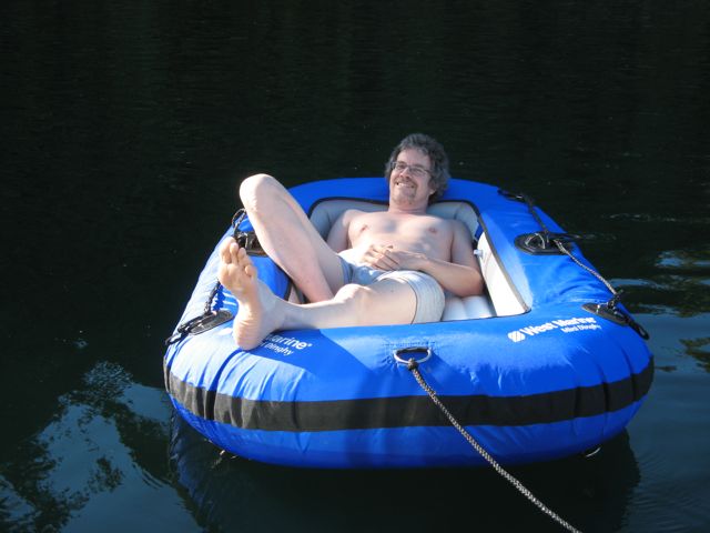 chillin' in the dinghy, Turtle Bay, Barkley Sound
