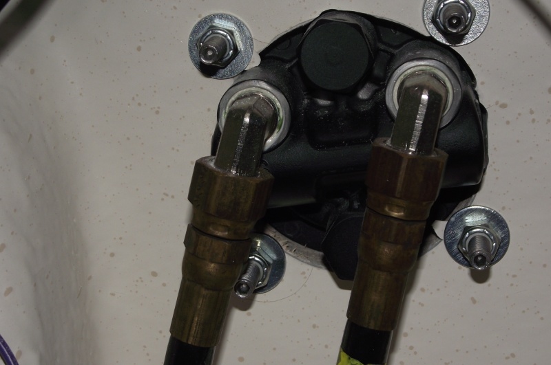 Close up of Helm pump before autopilot