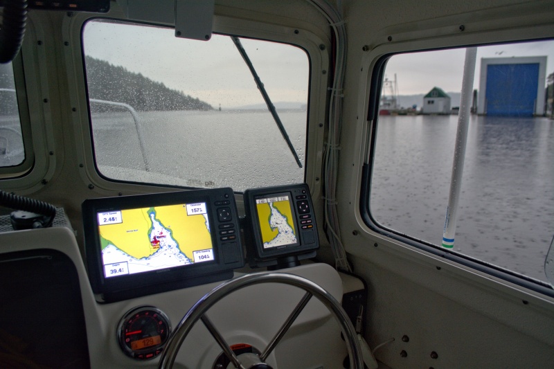 Departing Genoa Bay early on a rainy morning