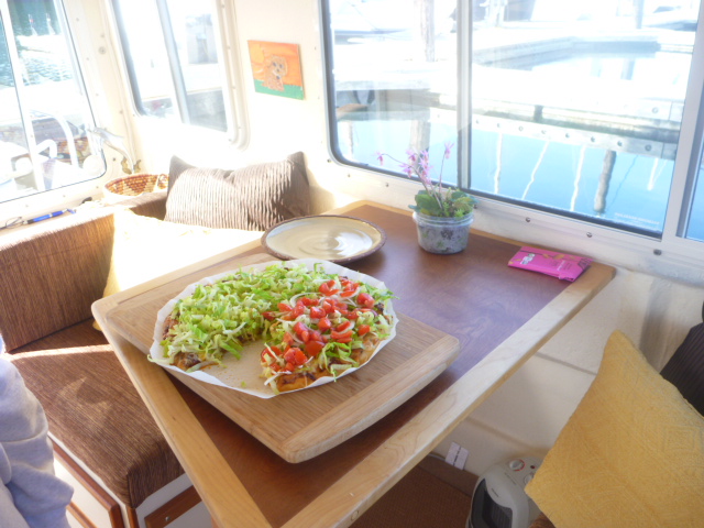 Dinner on Plan "B" - home made pizza.