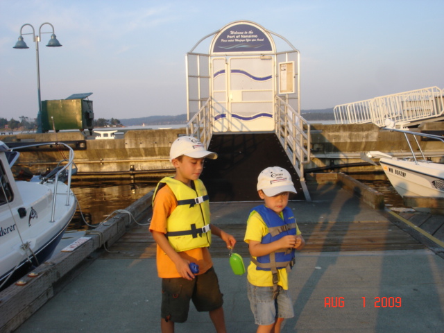 Dominic & Griffin show
off their new C-Dory hats