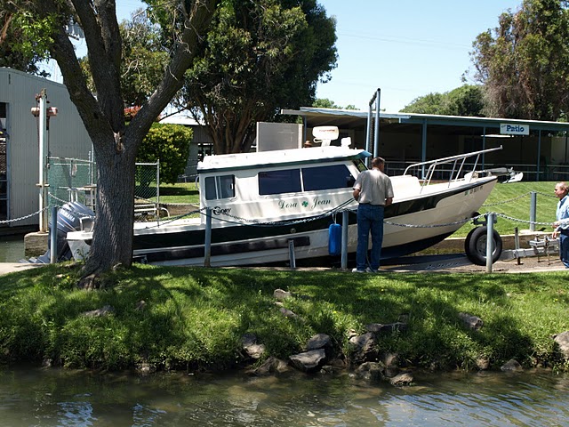 "Dora Jean" launches as the rest of us leave the harbor.