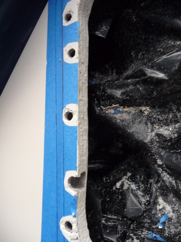 Fastener holes drilled out to 3/8 " and foam core dremeled out.