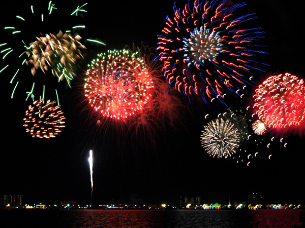 Fireworks at anchor