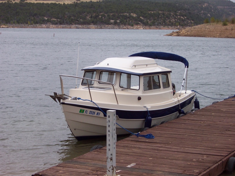 First time tied to courtesy dock at House Creek.