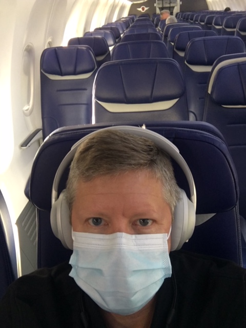 Flying to TX July 2 2020.  Note that states begin to implement shutdowns because of the Covid spread on March 15th 2020...notice the empty seats behind me.