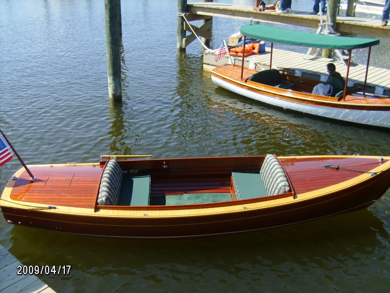 Handmade wooden boats at the Oriental Boat show.