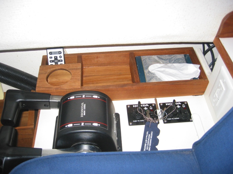 Helm station cup, Kleenex and storage bin