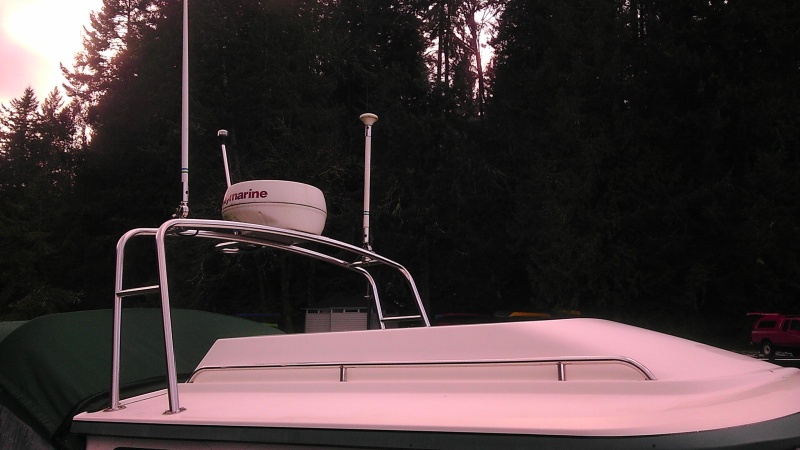 High Top Cabin, with Tall Radar Arch & LED Anchor Light