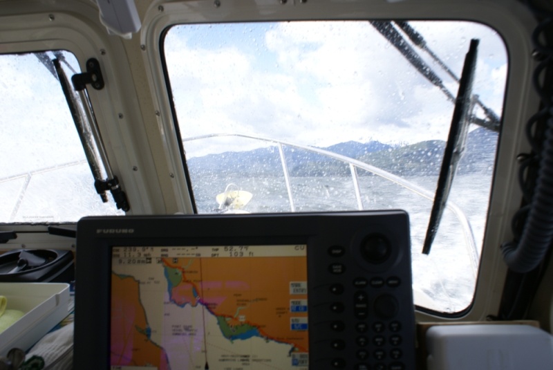 Hood Canal, Apr 30 - May 04, 2012 013 Crossing the mouth of Dabob Bay.  Pretty good chop into the port bow.